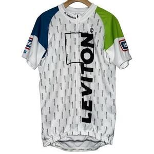 Owayo Men’s Size 9 M White Full Zip Bike Cycling Short Sleeve Shirt